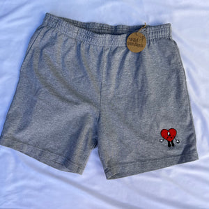 Unisex Heart Fleece Shorts